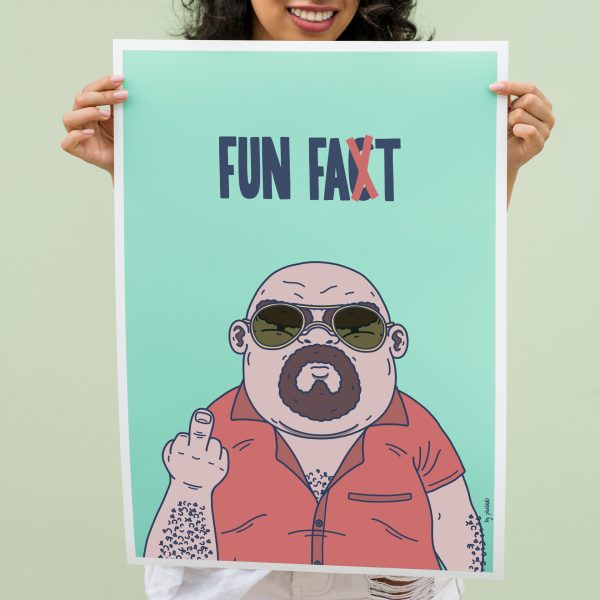 Fun fat illustration. Wall art print