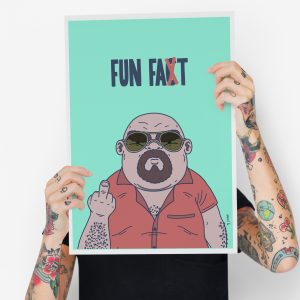 Fun fat illustration. Wall art print