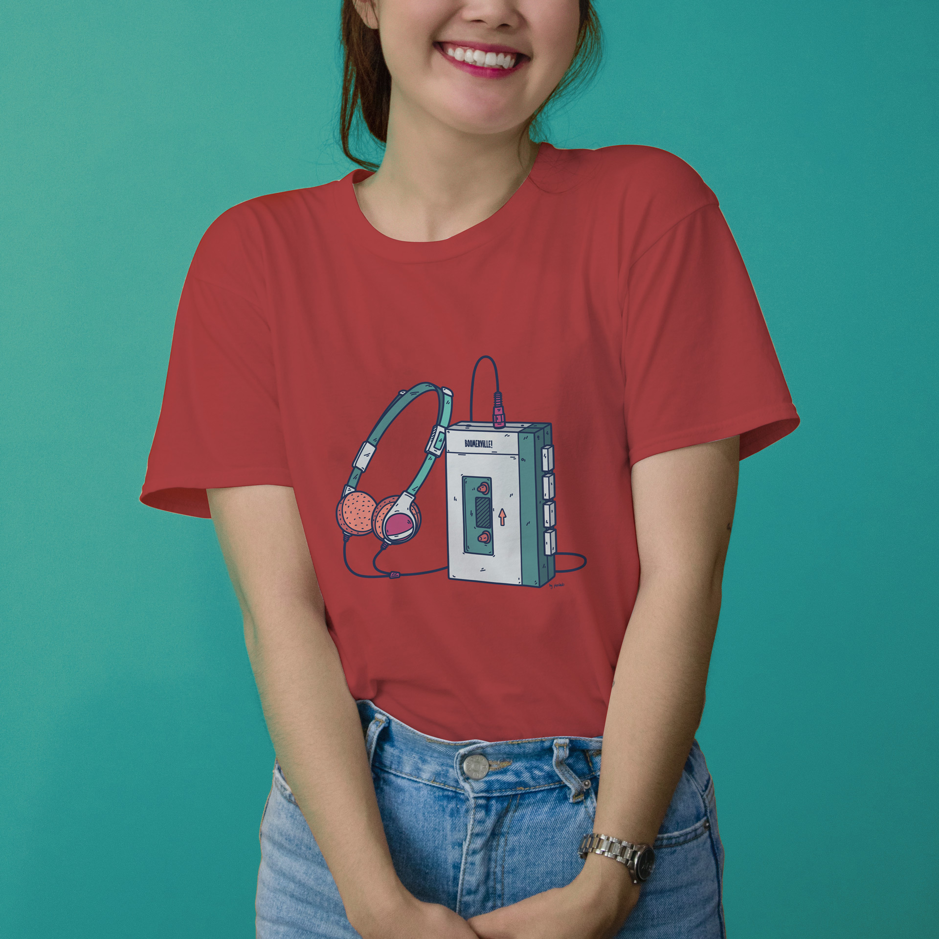 Walkman printed woman t-shirt