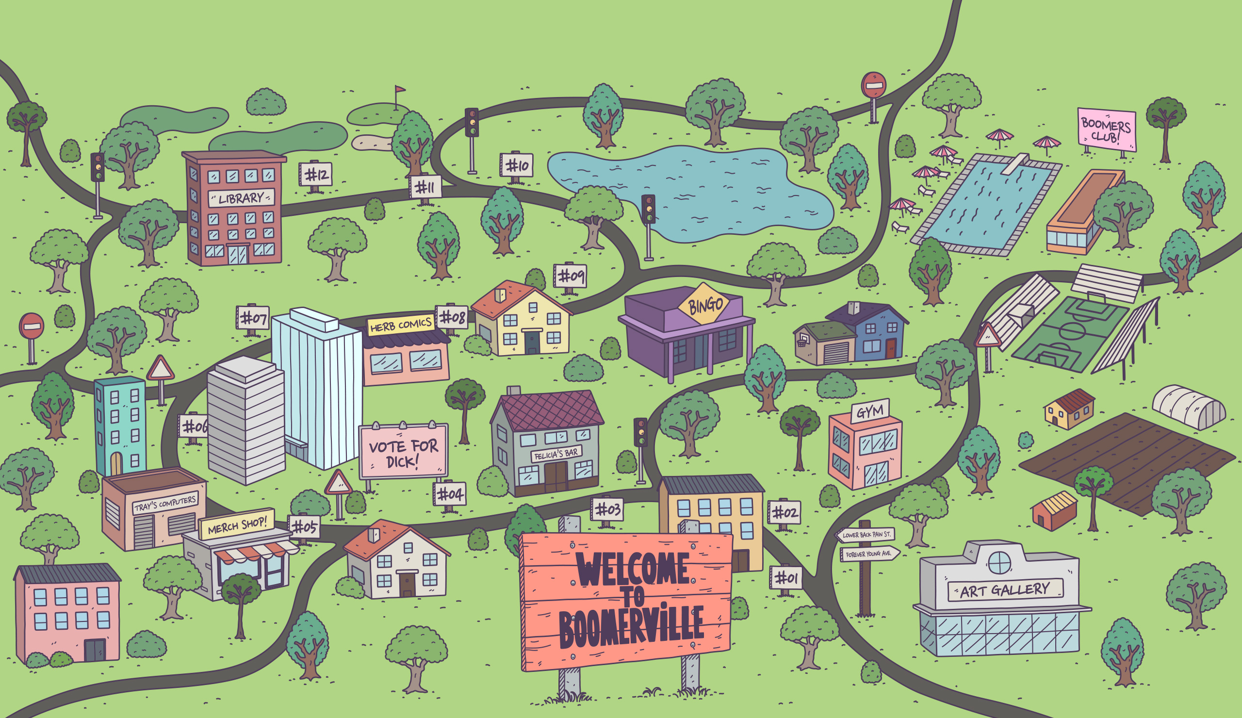 Boomerville! town map